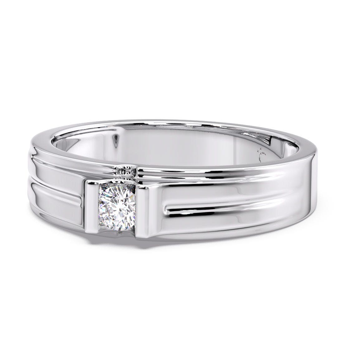 Albert Solitaire Platinum Band Ring