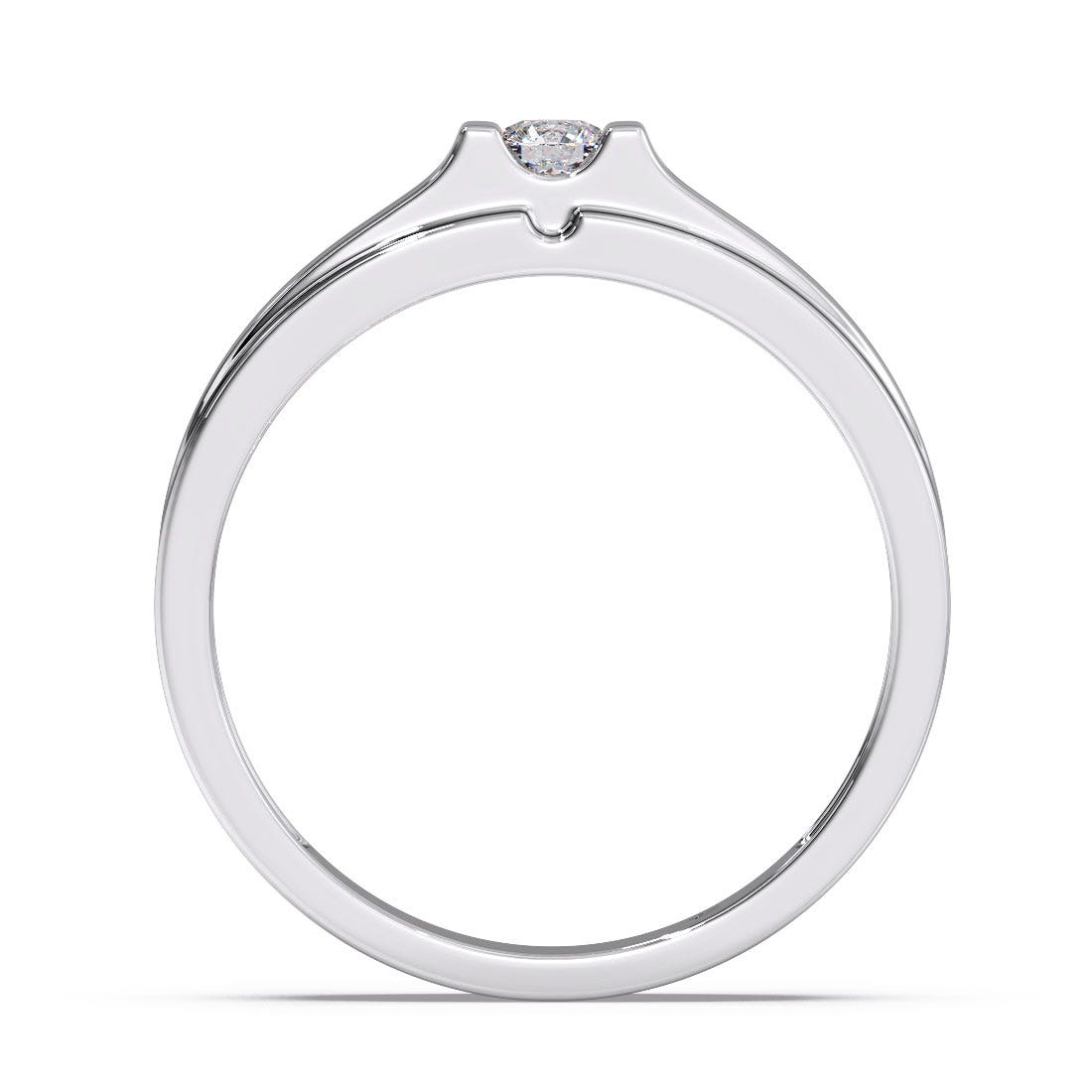 Albert Solitaire Platinum Band Ring