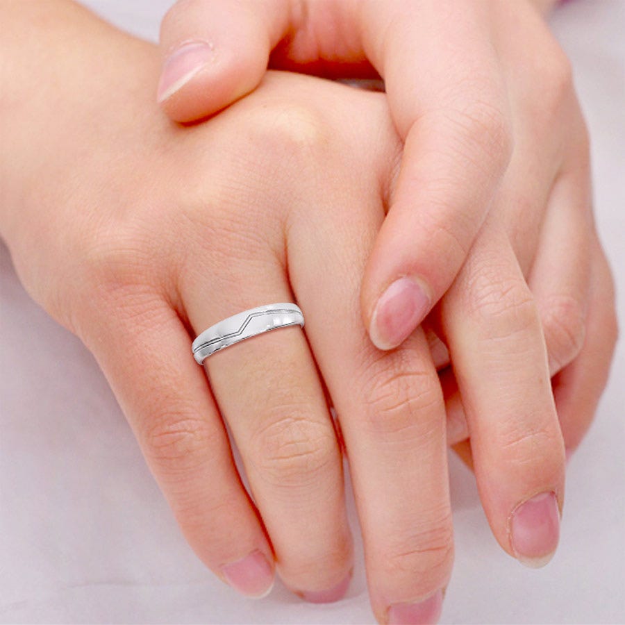 Overlapping Waves Platinum Ring