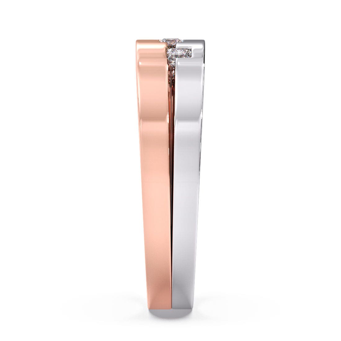 Horace Platinum And Rose Gold Diamond Band for Him