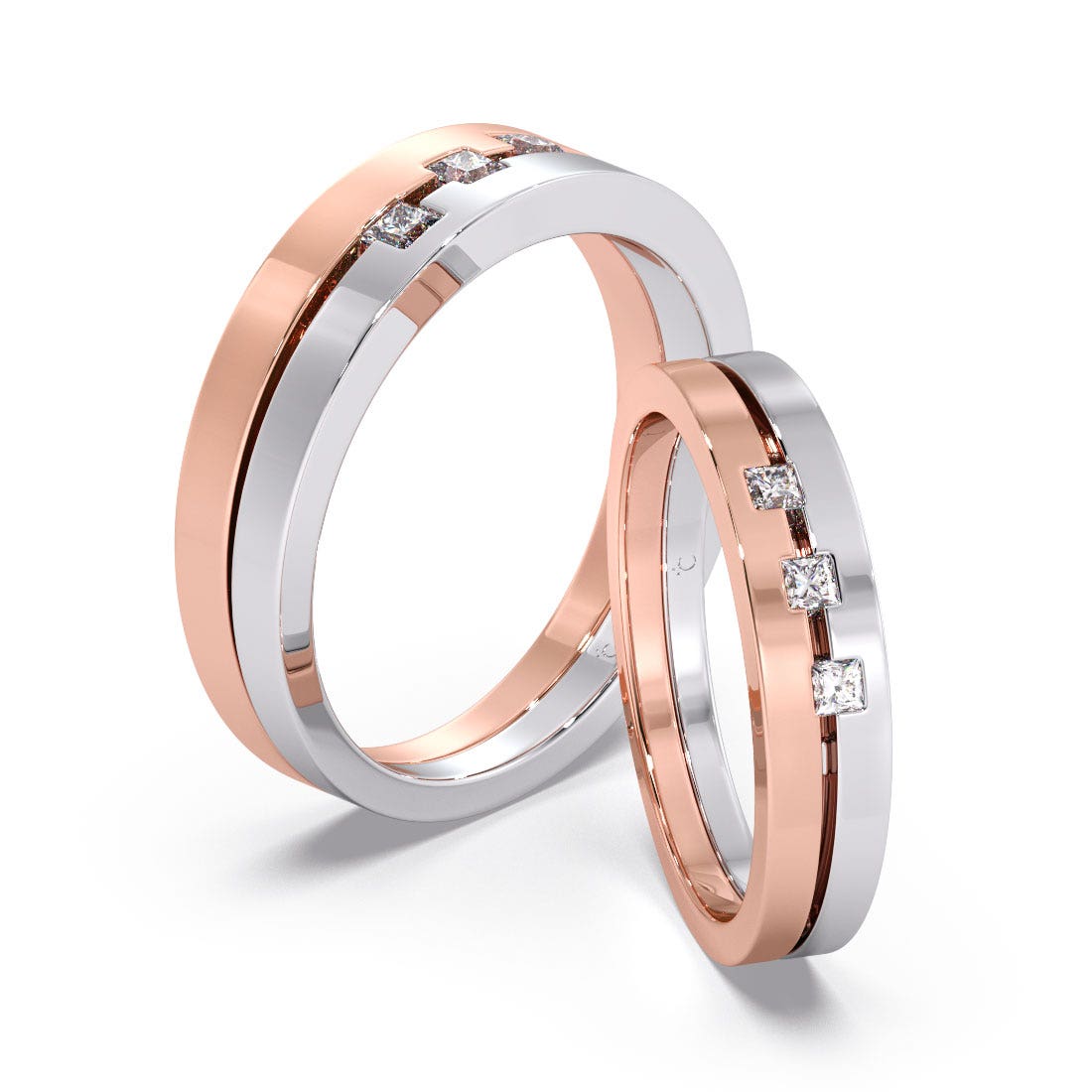 Horace Platinum And Rose Gold Diamond Band for Him