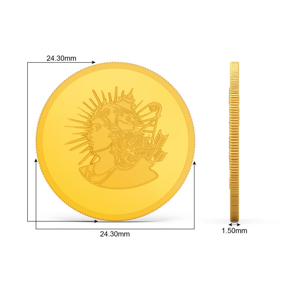 10 gram 24k Ram Gold Coin