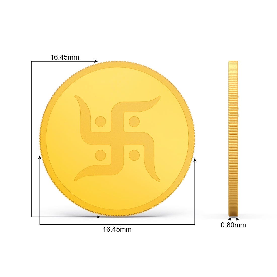 2 gram 24k Swastik Gold Coin