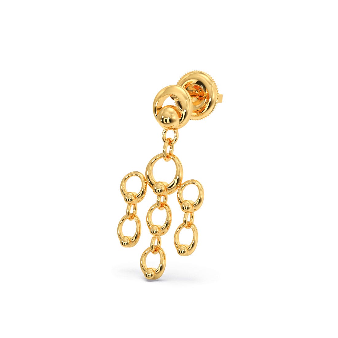 Dangle Disk Gold Earrings