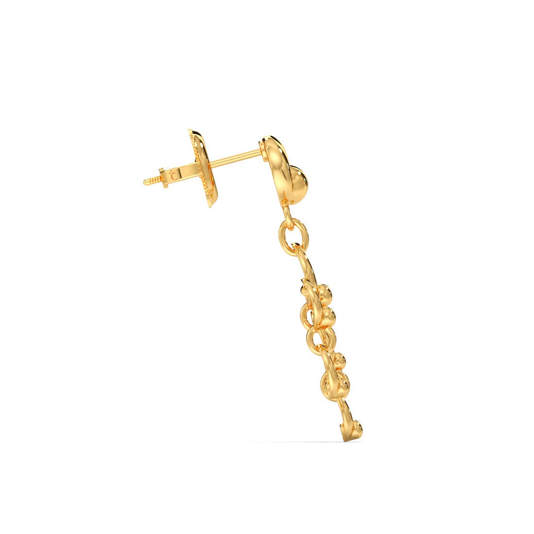 Dangle Disk Gold Earrings