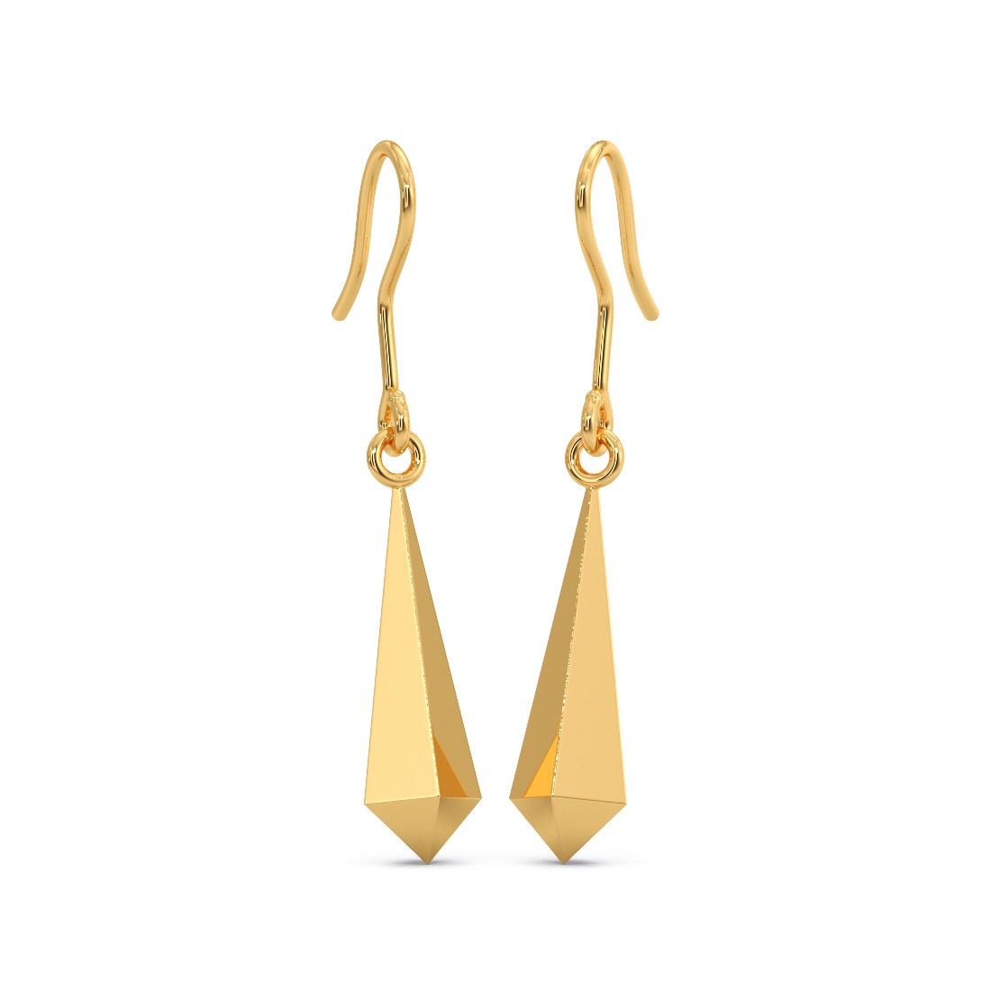 Sword Edge Gold Dangle Earrings