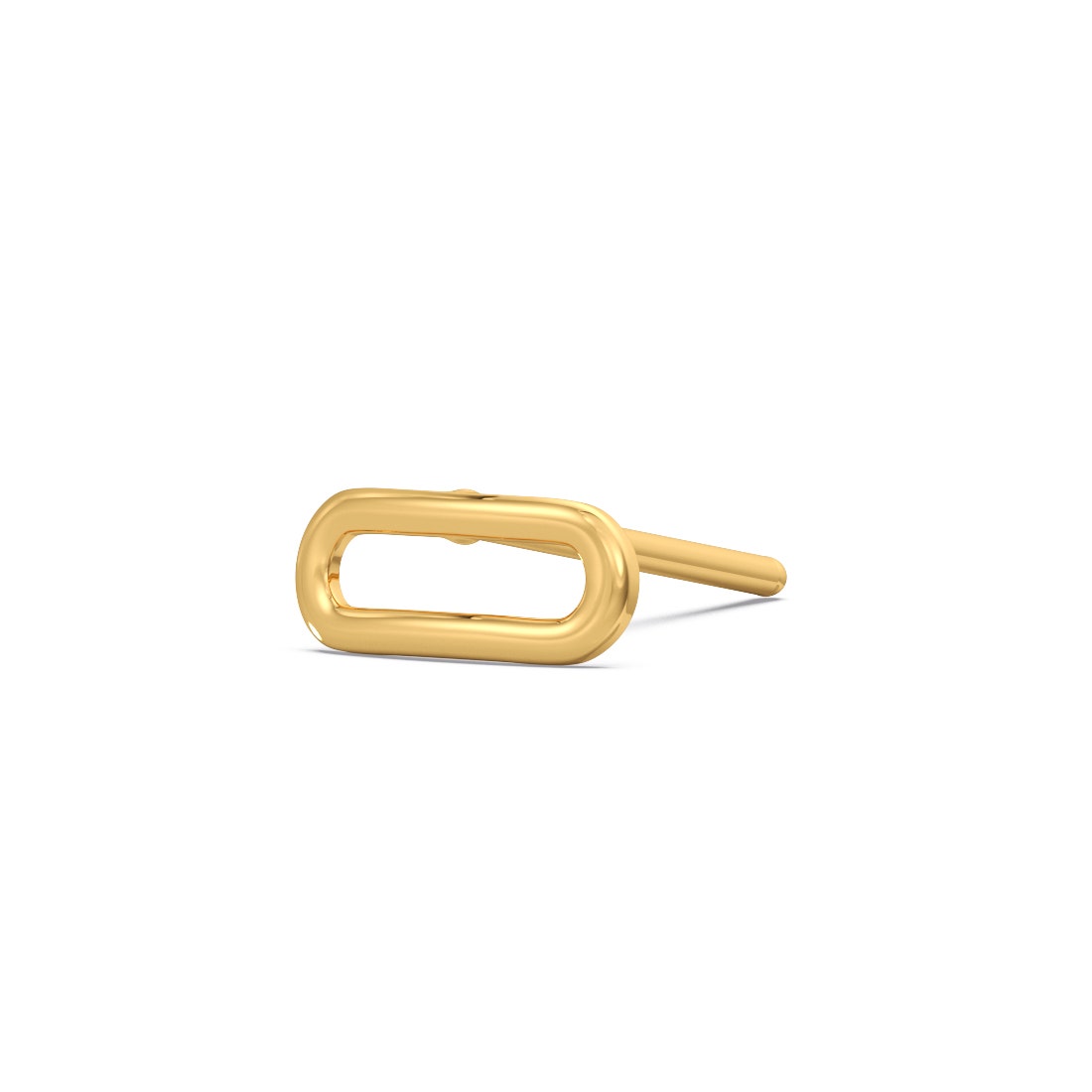 Curved Rectangles Gold Stud Earrings