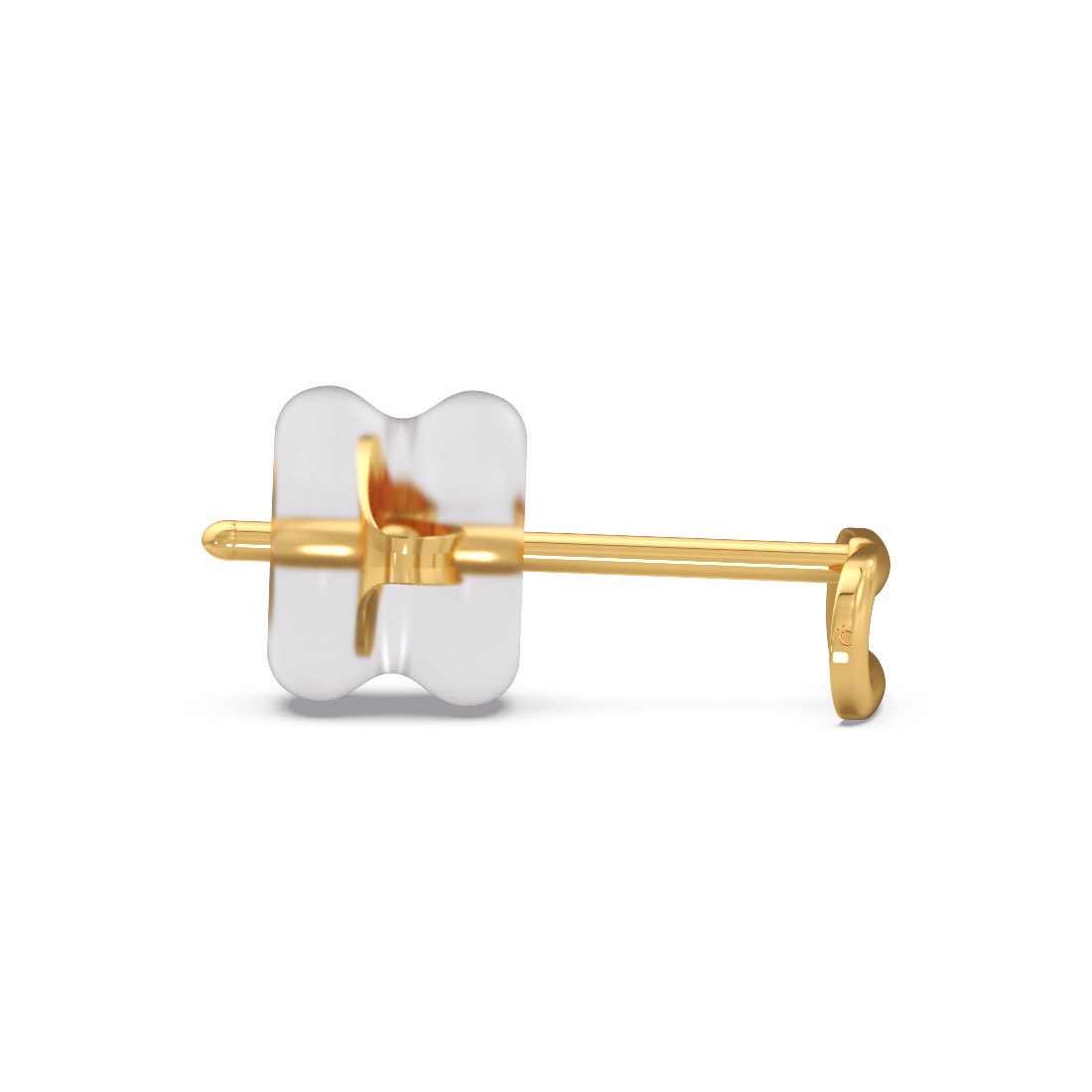 Curved Rectangles Gold Stud Earrings