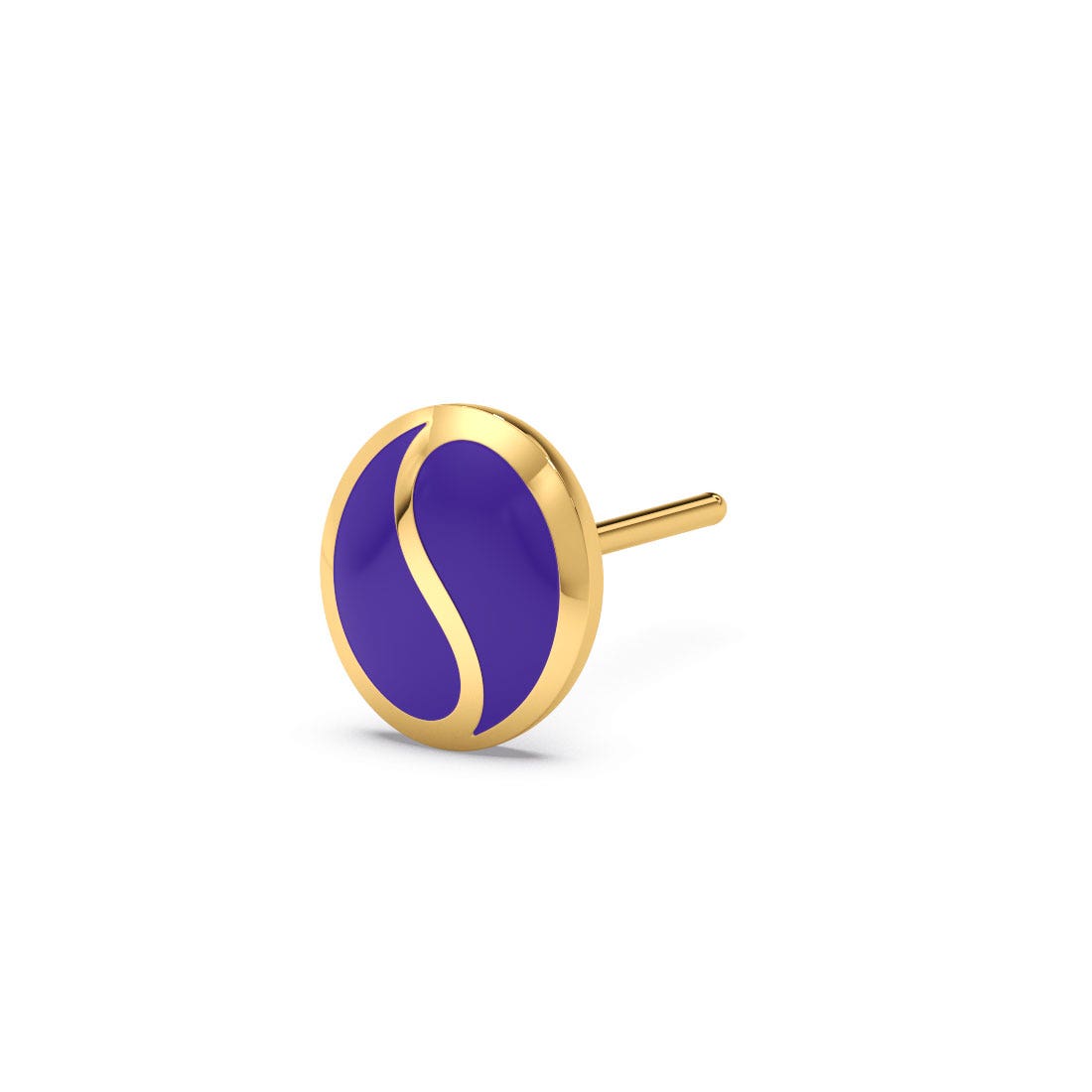 Sterling Round Gold Stud Earrings