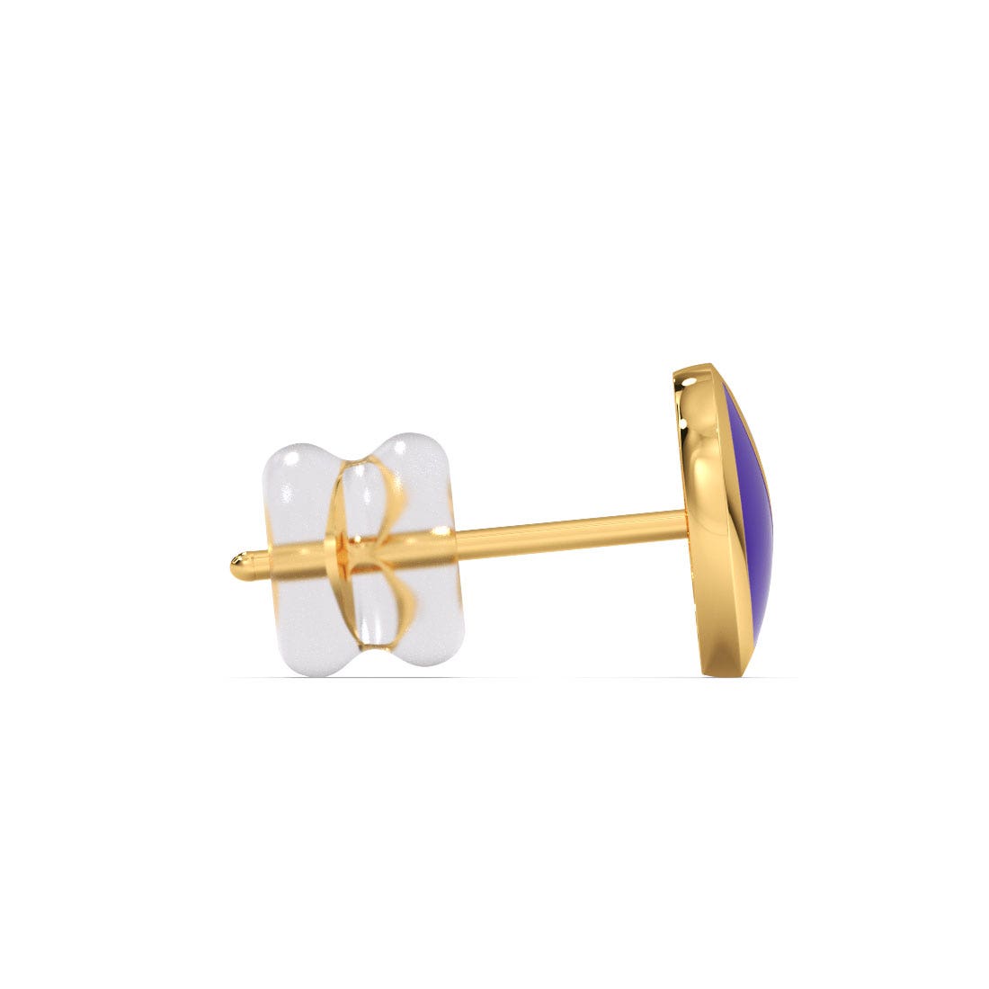 Sterling Round Gold Stud Earrings
