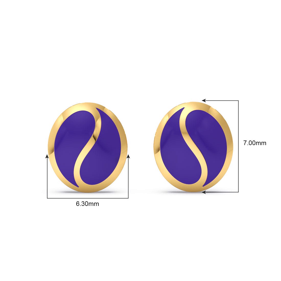 Sterling Round Gold Stud Earrings