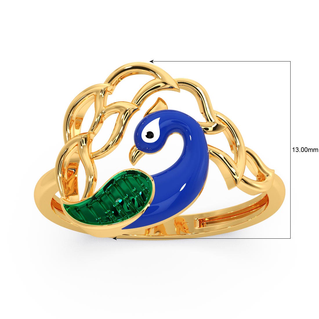 Splendid Royal Peacock Gold Ring