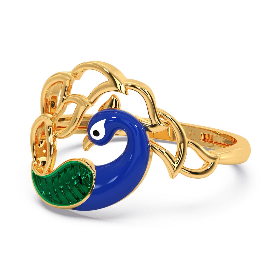 Splendid Royal Peacock Gold Ring