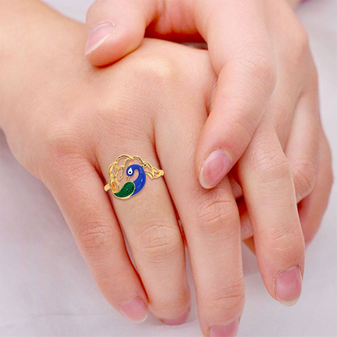 Splendid Royal Peacock Gold Ring