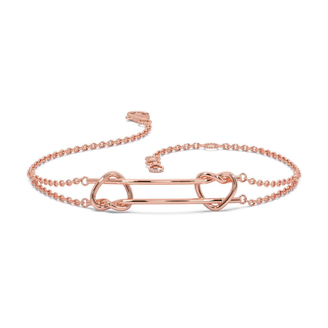 Two Cheers Love Knot Gold Chain Bracelet