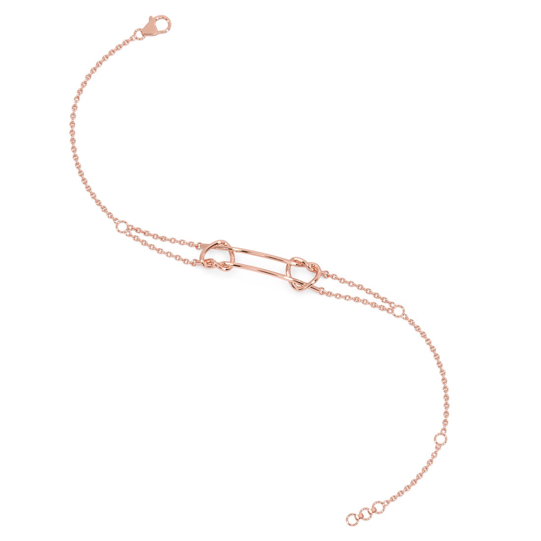 Two Cheers Love Knot Gold Chain Bracelet