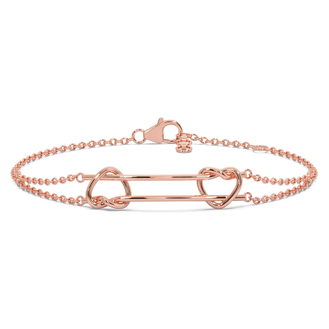 Two Cheers Love Knot Gold Chain Bracelet