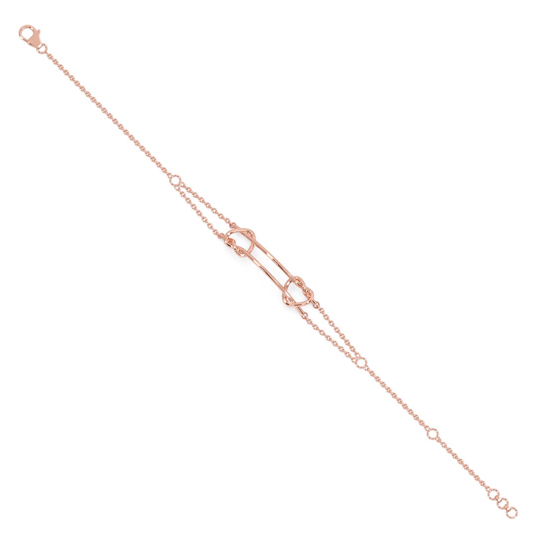Two Cheers Love Knot Gold Chain Bracelet