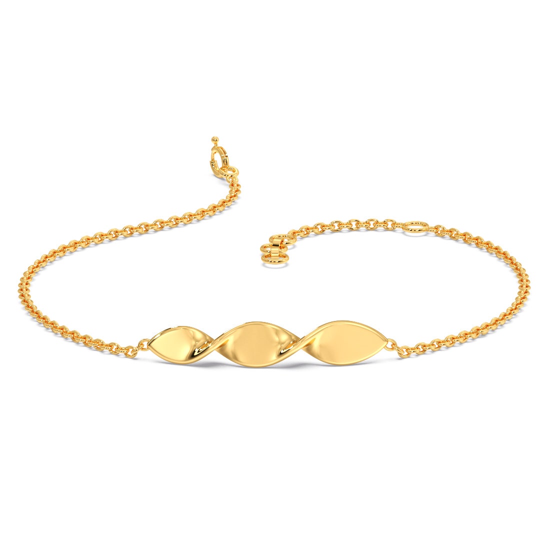 Riyanshika Gold Twist Chain Bracelet