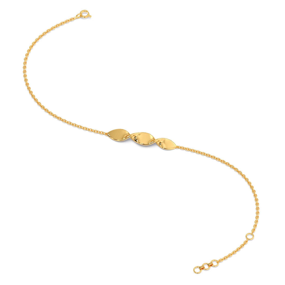 Riyanshika Gold Twist Chain Bracelet
