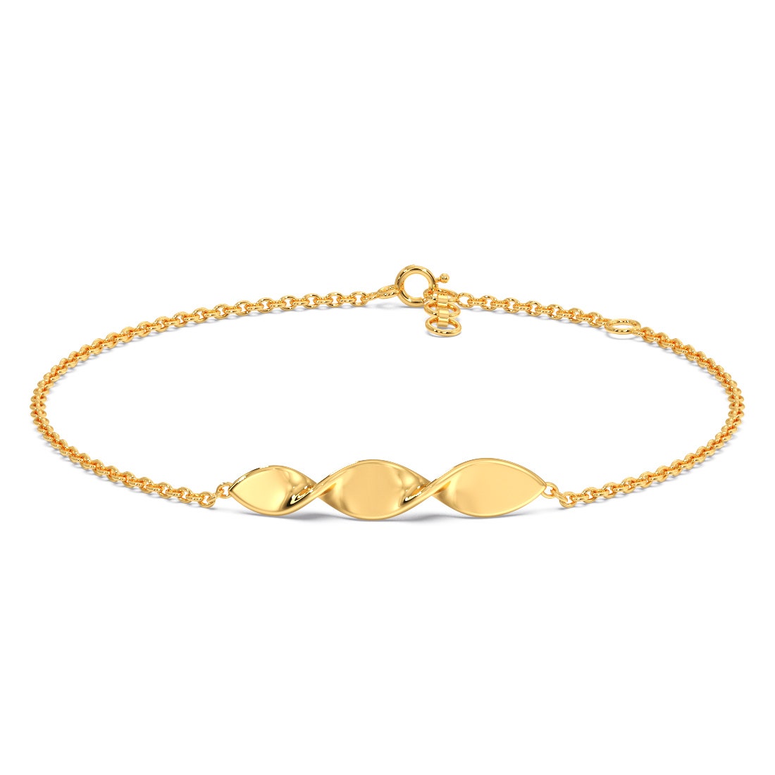 Riyanshika Gold Twist Chain Bracelet