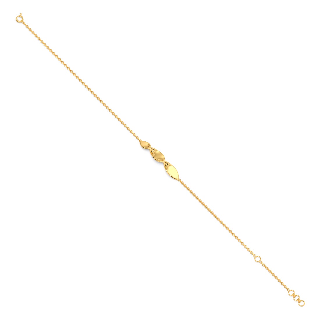 Riyanshika Gold Twist Chain Bracelet