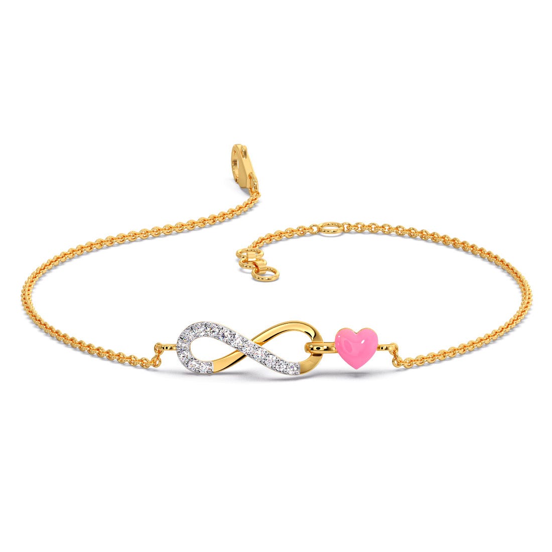 Heart of Infinity Diamond Chain Bracelet