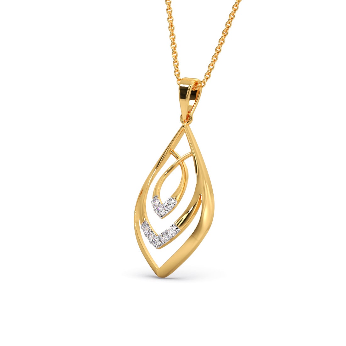 Leaf Illusion Diamond Pendant