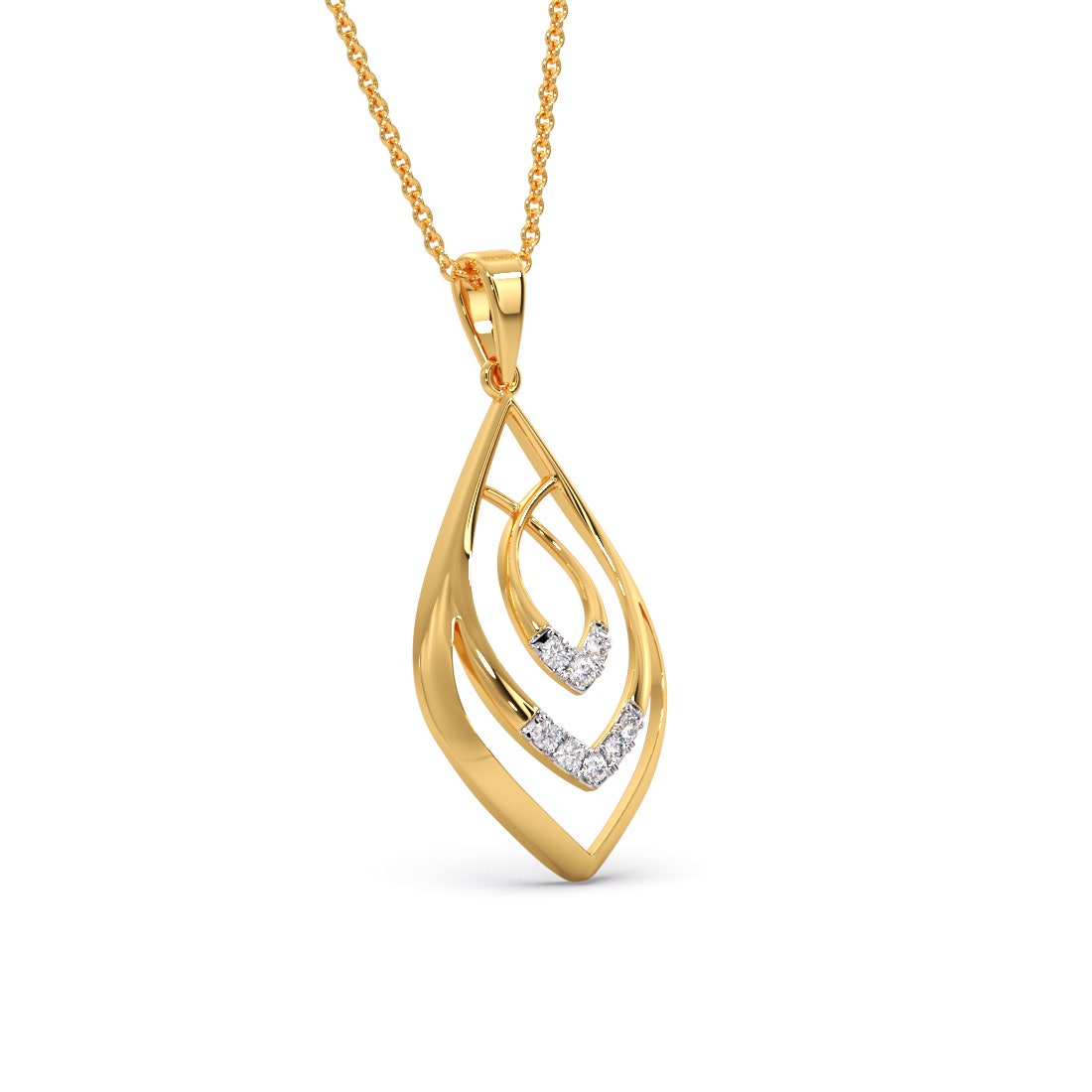 Leaf Illusion Diamond Pendant