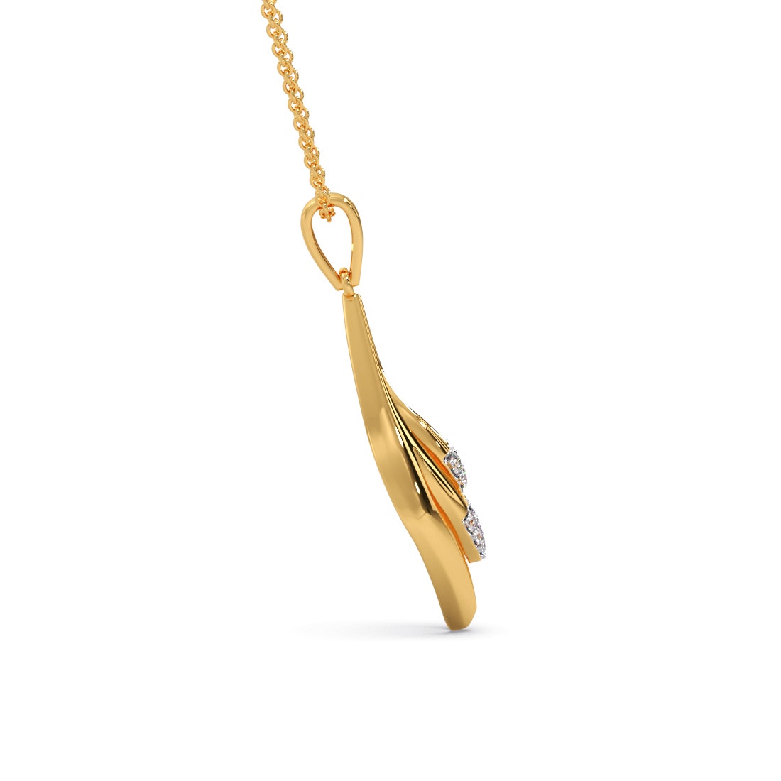 Leaf Illusion Diamond Pendant