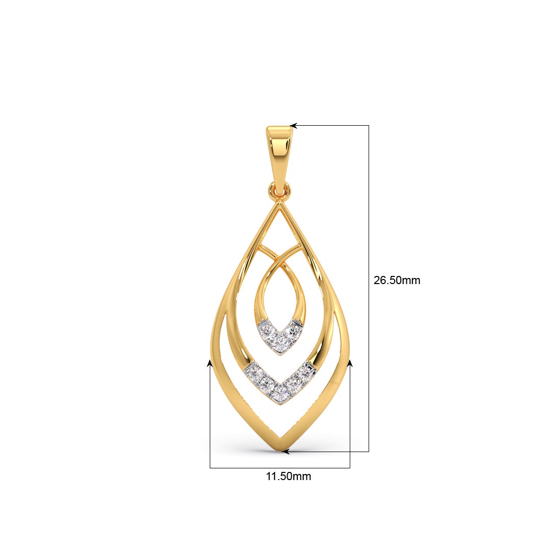 Leaf Illusion Diamond Pendant