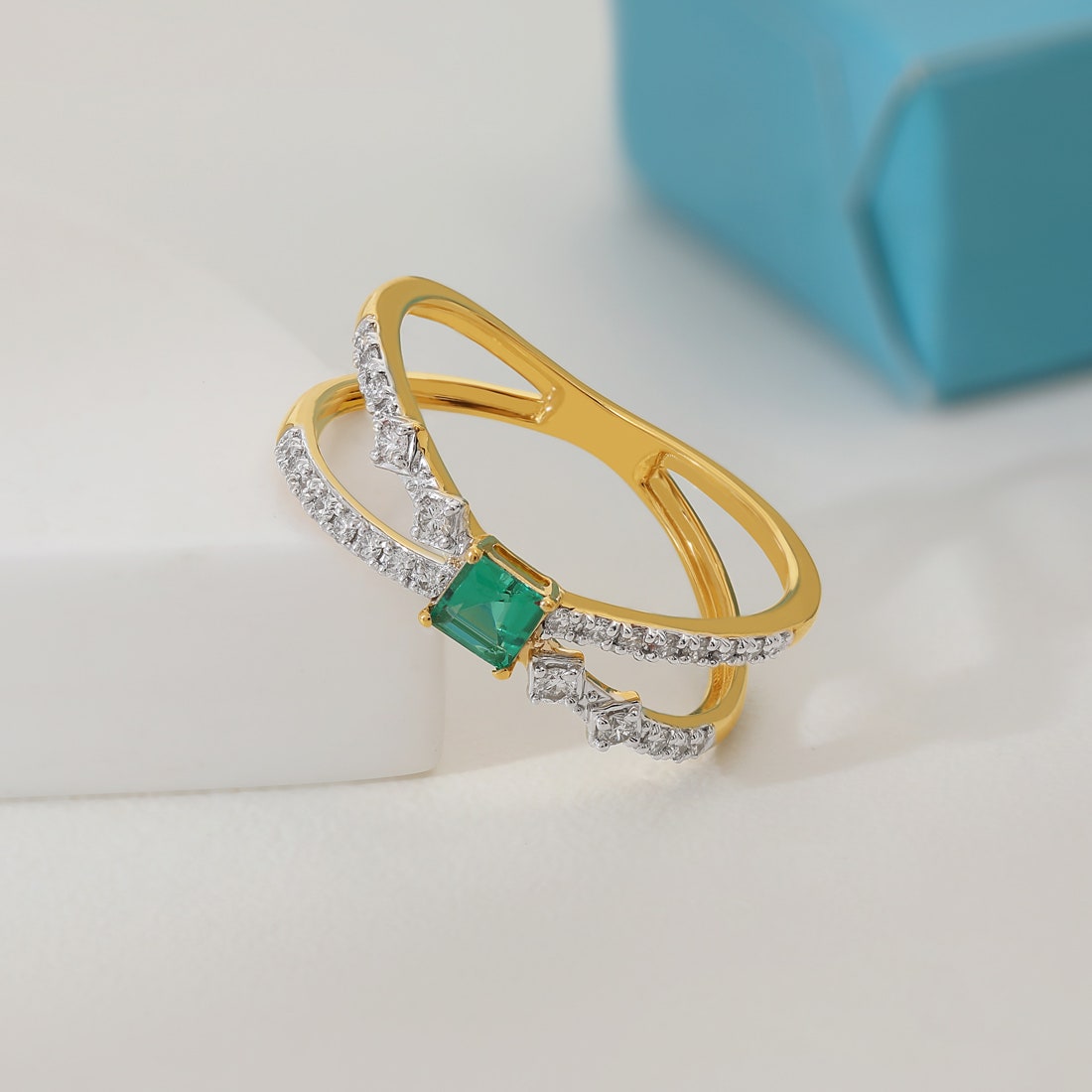 Jewel Rotation Diamond And Gemstone Ring
