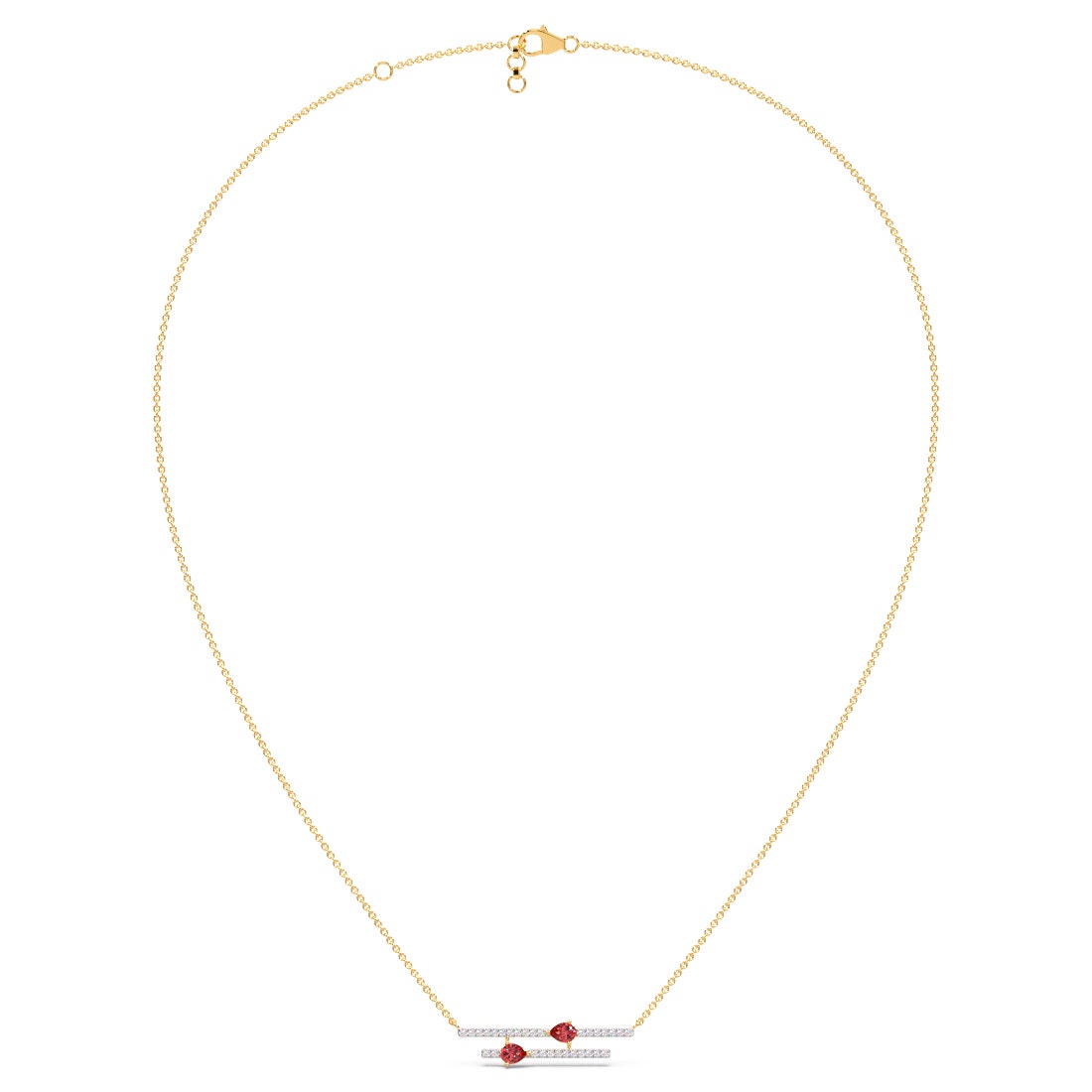 Minimal Appeal Diamond And Gemstone Pendant Necklace