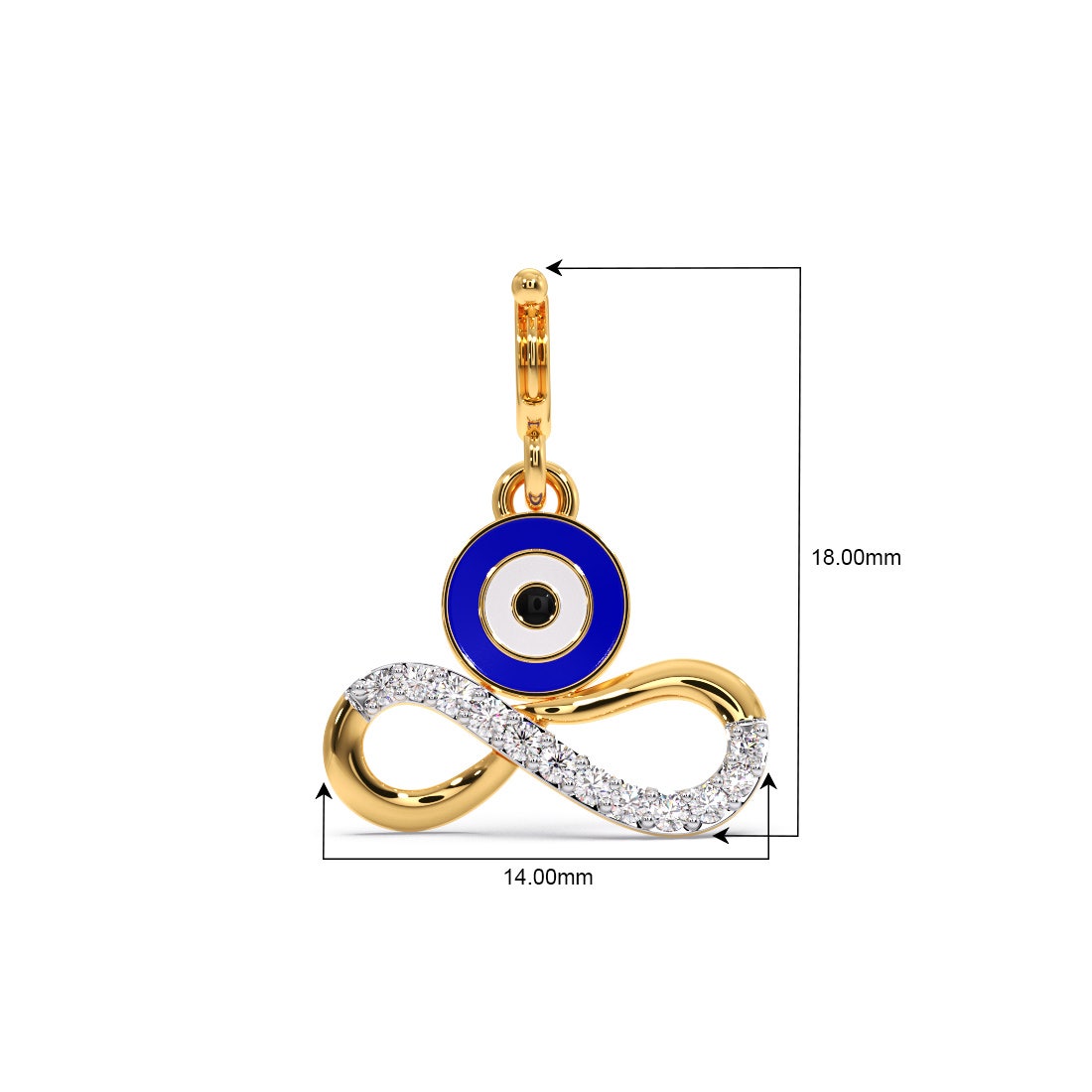 Infinity Evil Eye Diamond Charm