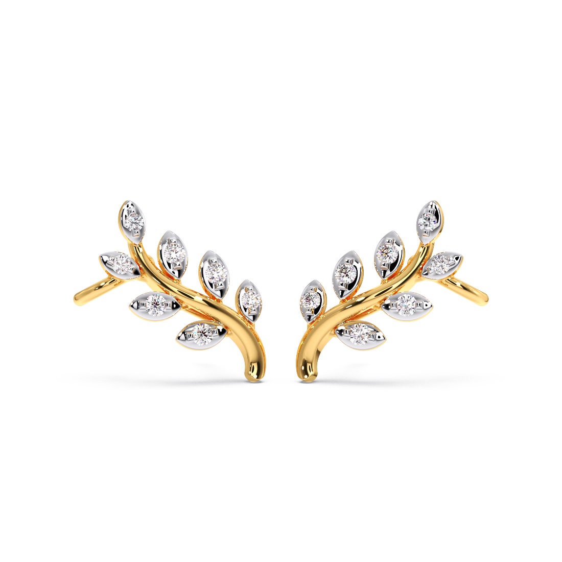 Bloomingdales Diamond Leaf Stud Earrings in 14K Rose Gold 10 ct tw   Bloomingdales