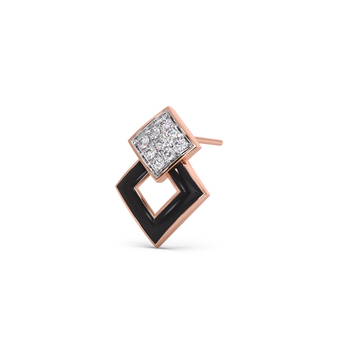 Dark Geometry Diamond Stud Earrings