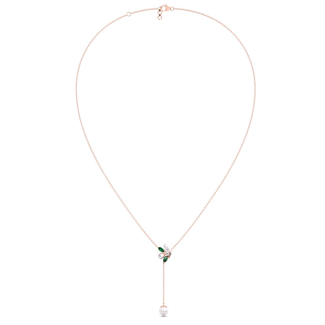 Pixie Dust Pearl Diamond And Gemstone Lariat Necklace