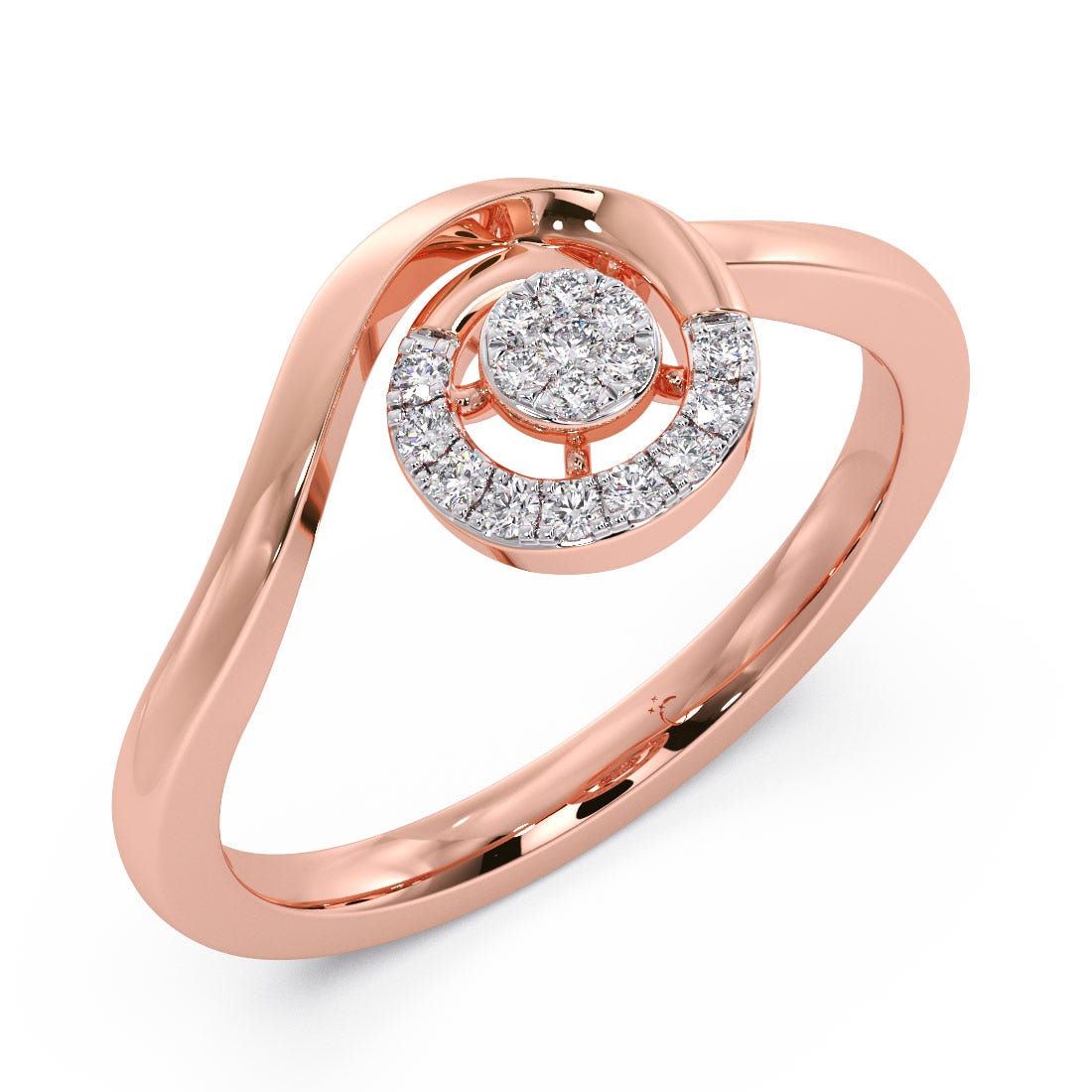 Sundial Shell Diamond Ring