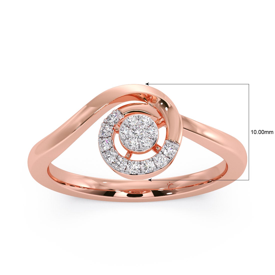 Sundial Shell Diamond Ring