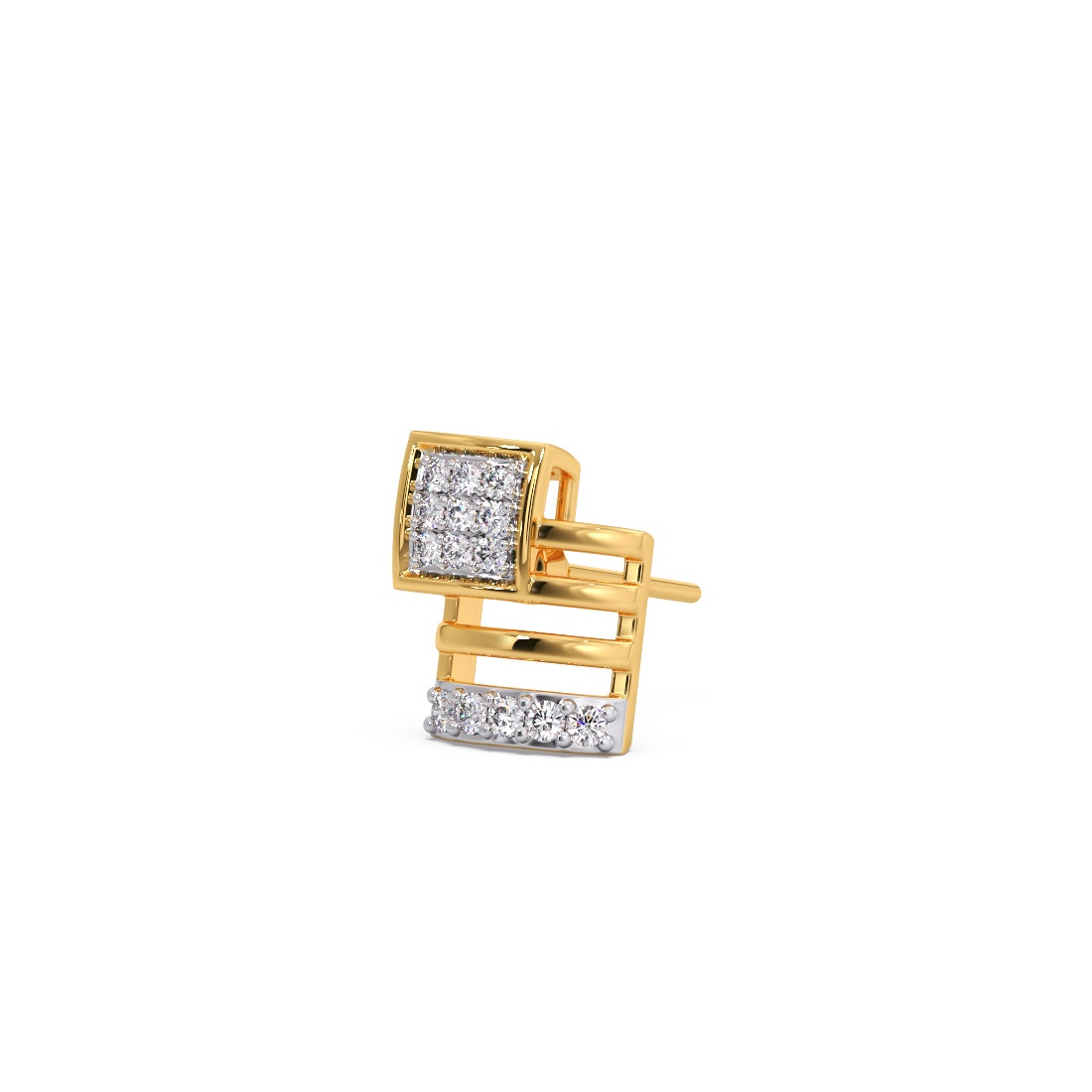 Linear Escalier Diamond Stud Earrings