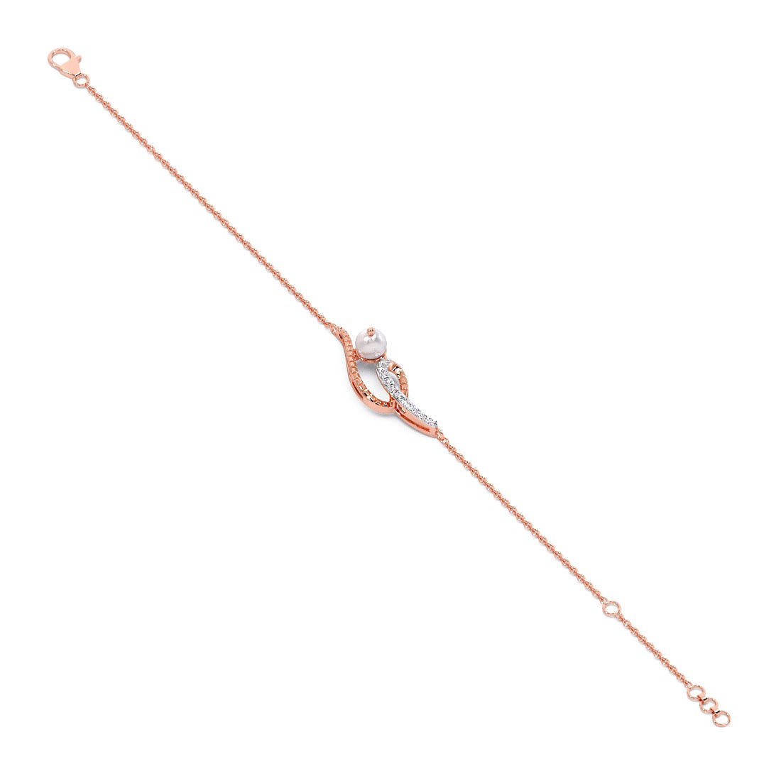 Pearl Twist Diamond Chain Bracelet