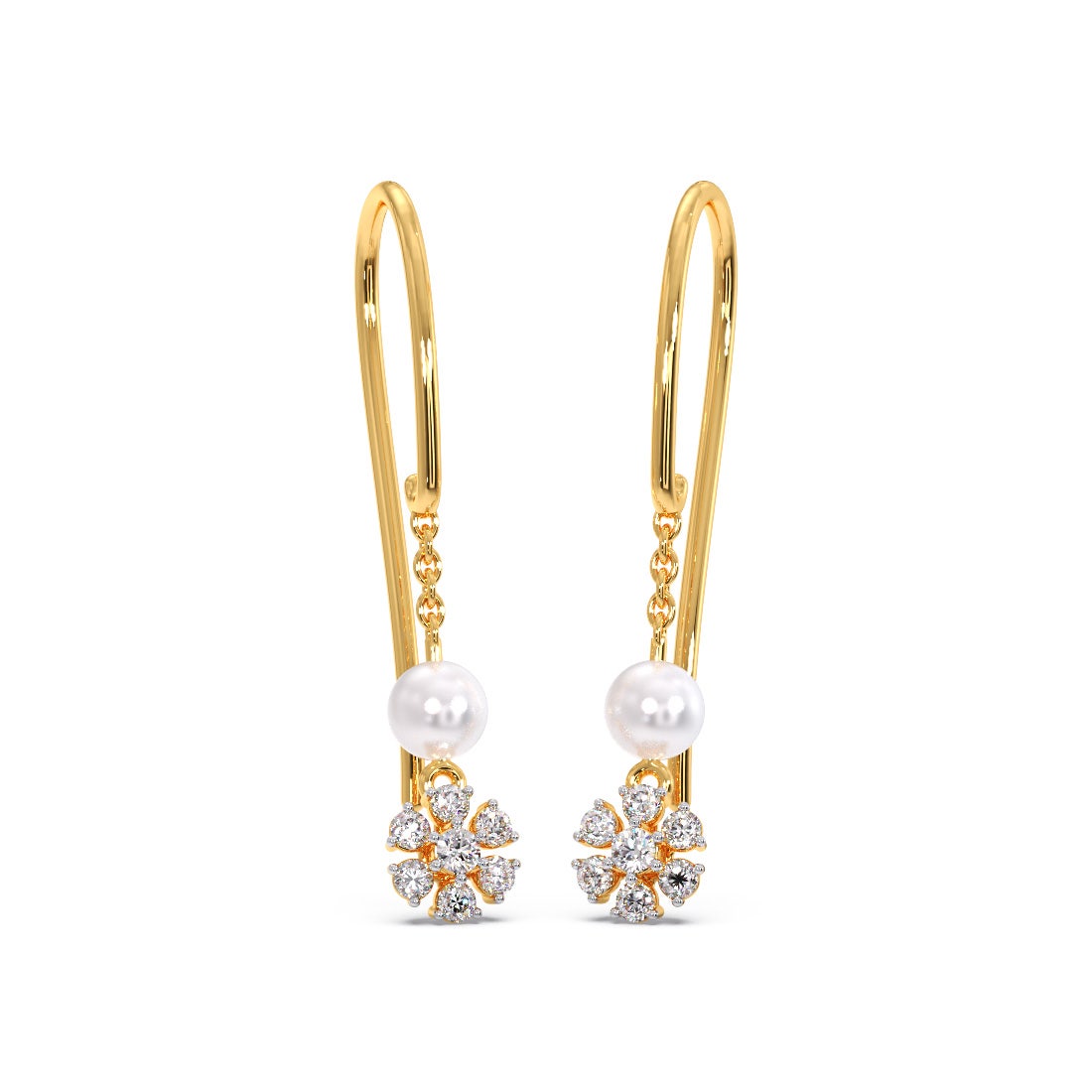 Eternal Magic Pearl Diamond Dangle Earrings