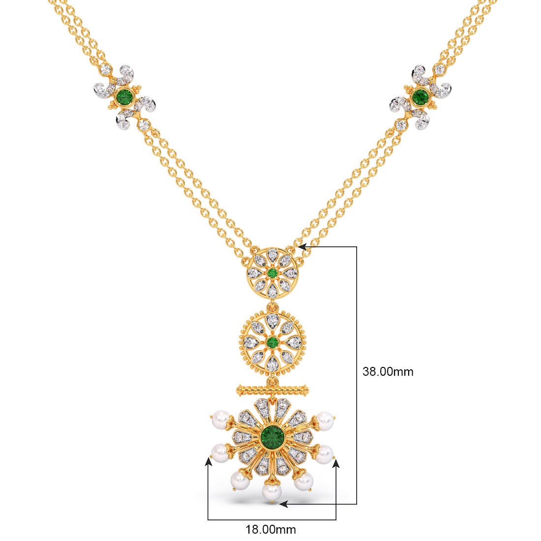 Spoked Chariot Pearl Diamond And Gemstone Collar Necklace