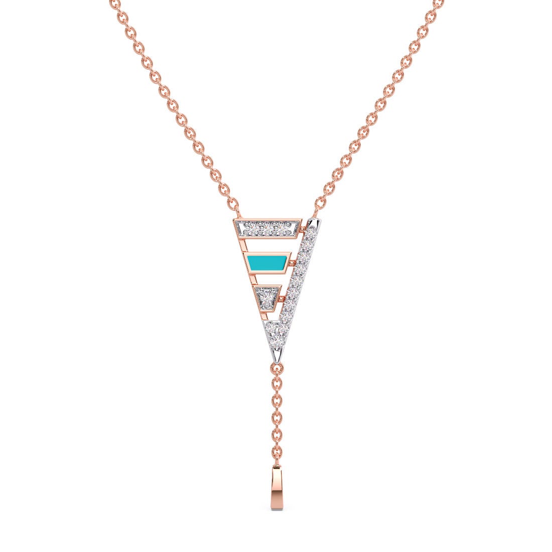 Triangular Essence Diamond Lariat Necklace