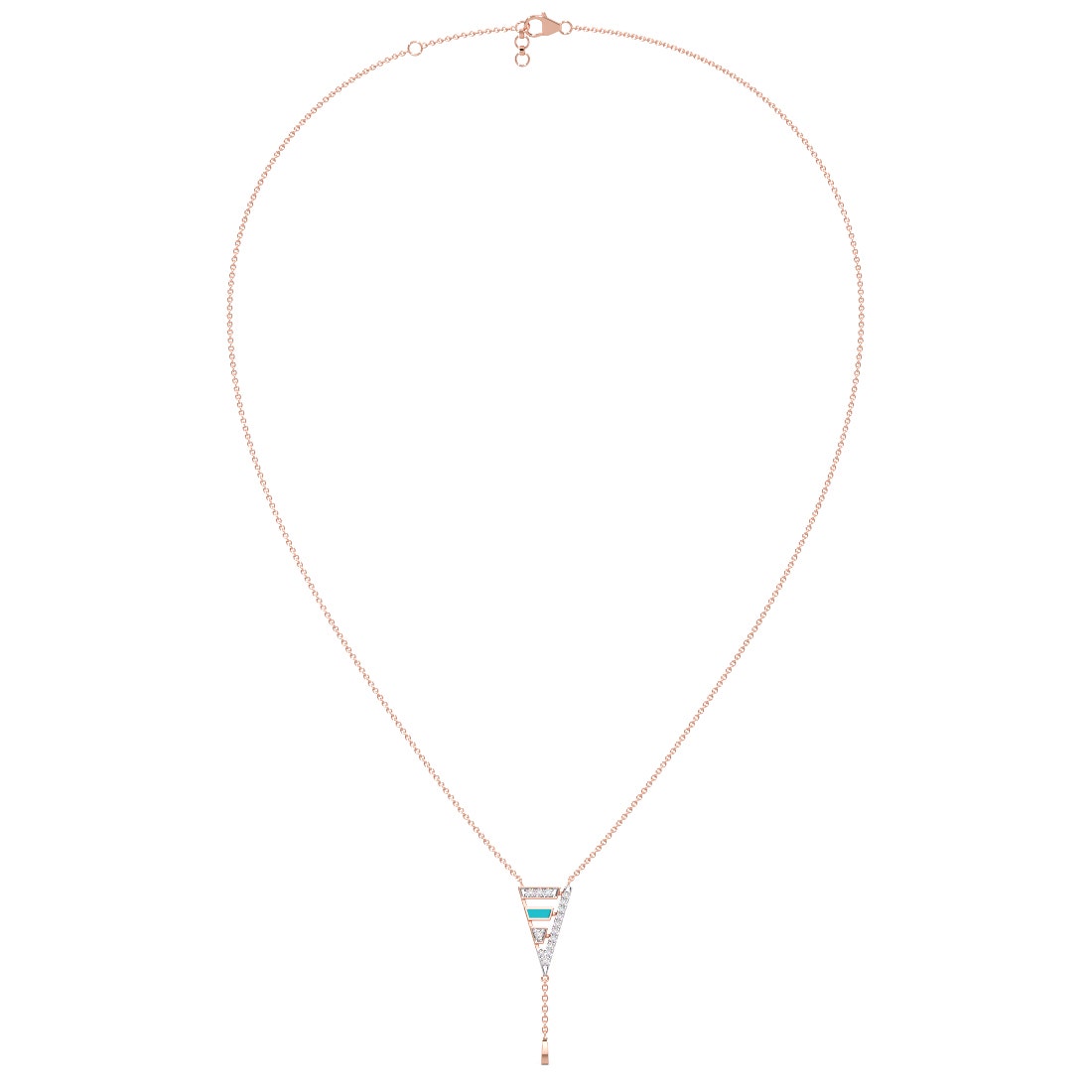 Triangular Essence Diamond Lariat Necklace