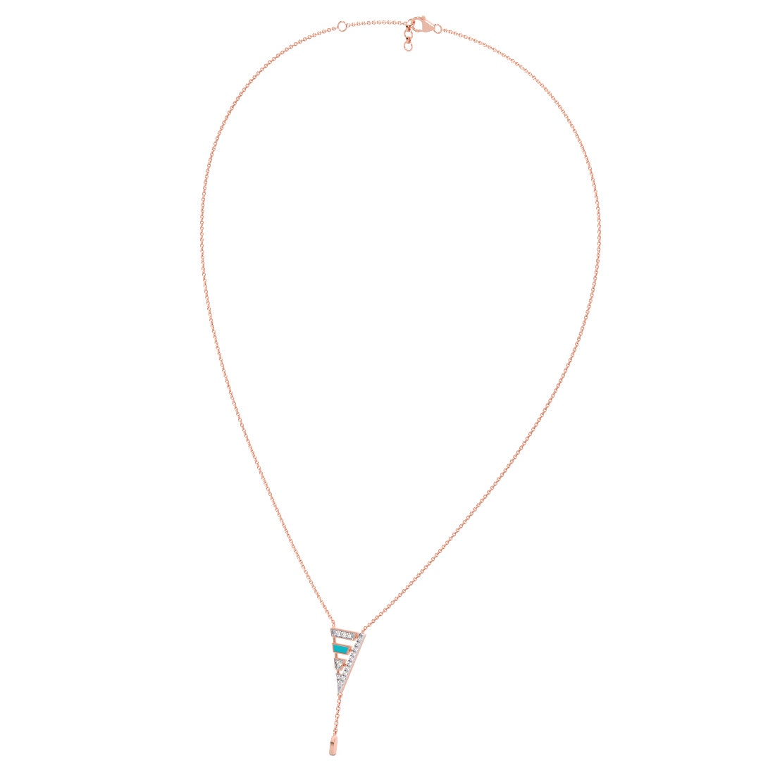 Triangular Essence Diamond Lariat Necklace