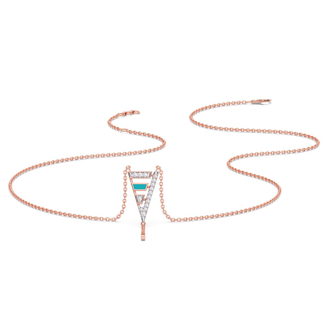 Triangular Essence Diamond Lariat Necklace