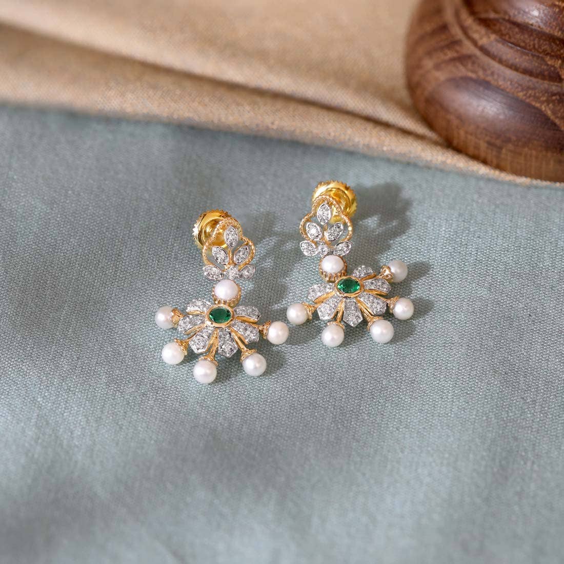 Imperial History Pearl Diamond Dangle Earrings