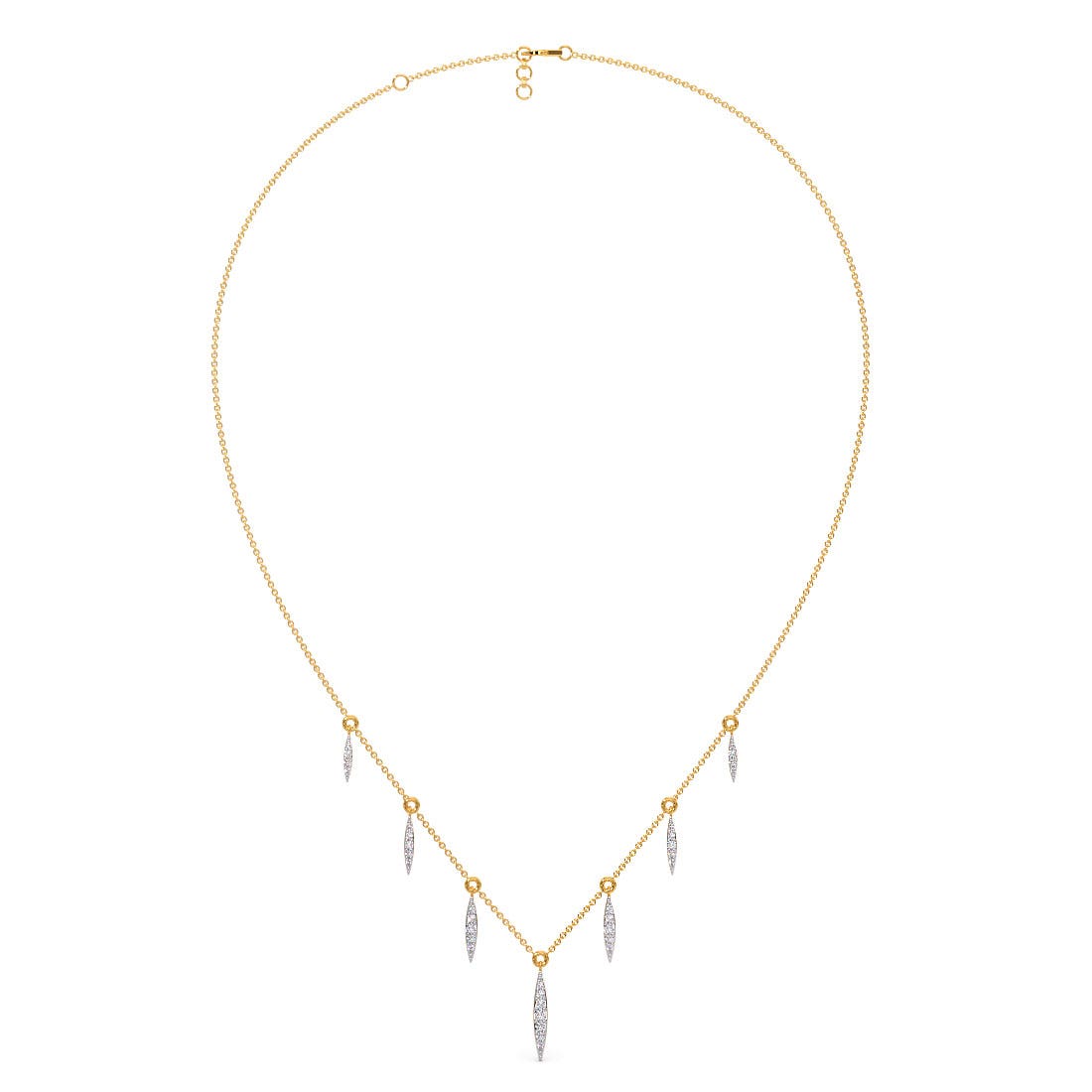 Bud Bloom Diamond Charm Necklace