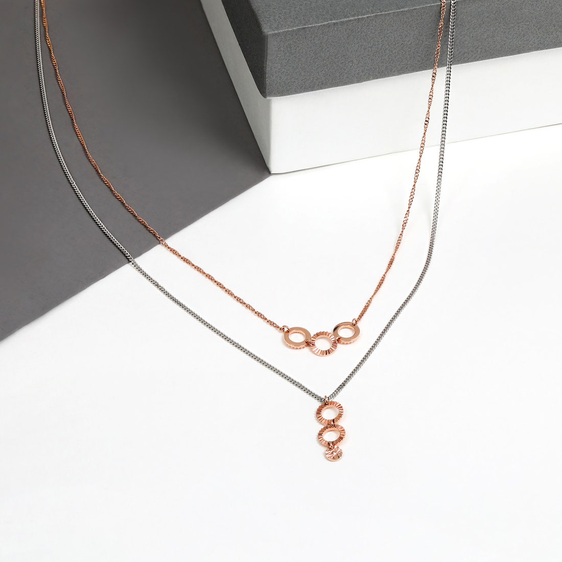 Sacred Halo Platinum Layered Necklace